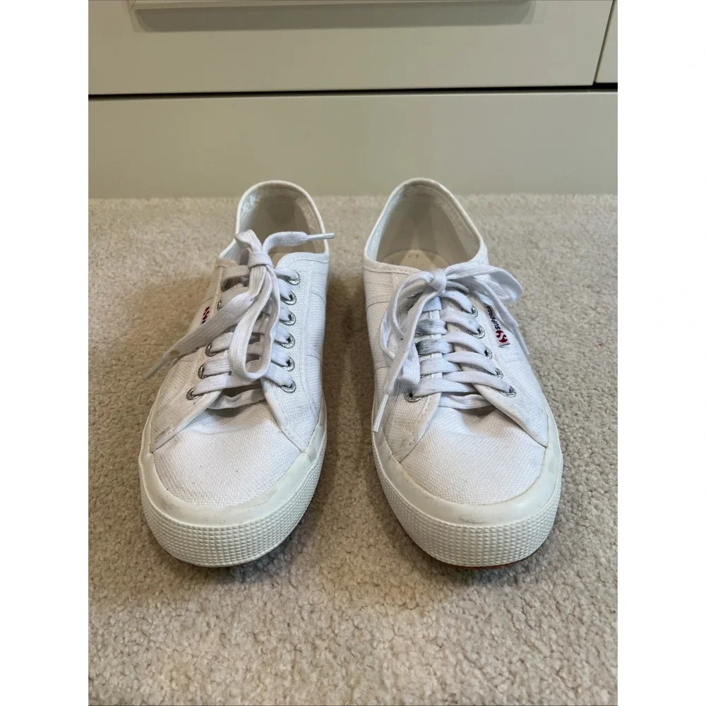 Superga 2750 Cotu Classic White Canvas Sneakers Men's 9 Women's 10.5 EU 42